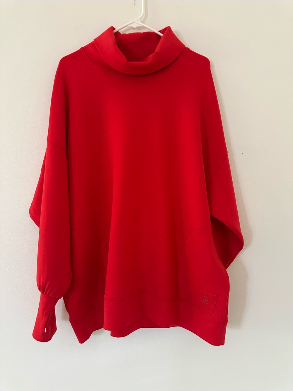 FP Movement by Free People Red Relaxed Turtleneck Sweatshirt NWOT